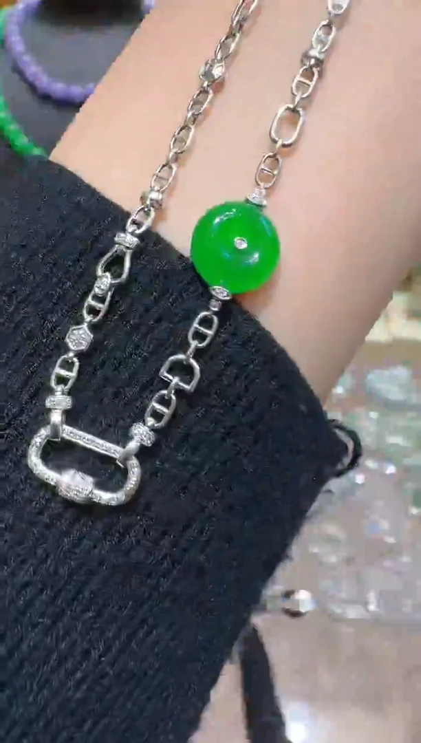 套链18K金镶嵌翡翠多样性团购发一件