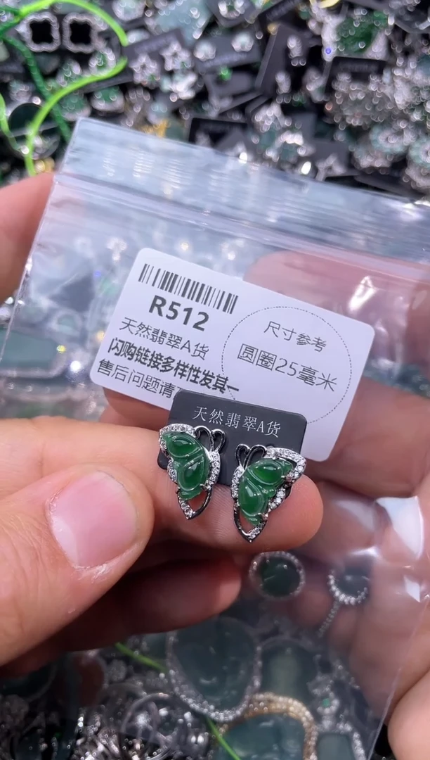 【闪购商品】翡翠颈饰未镶嵌R512耳钉