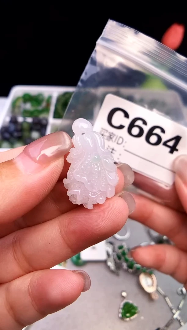 吊坠(不含链)银S925镶嵌翡翠1