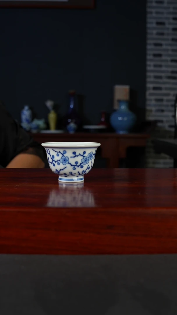 祖传窑真柴窑传承400年冰梅压手杯