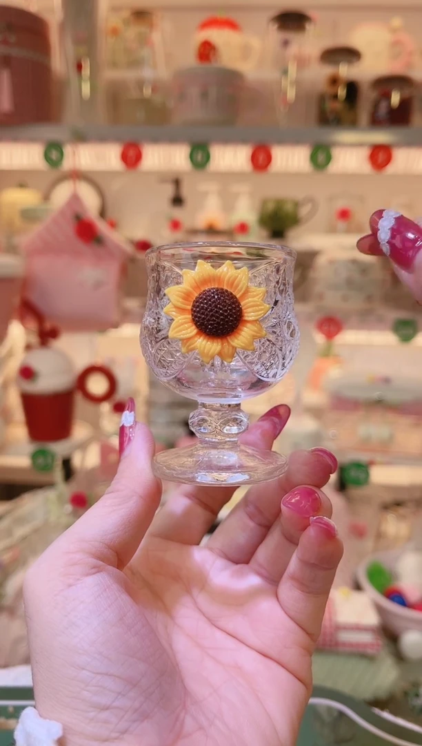 向日葵高脚白酒杯——手工制作品质好！