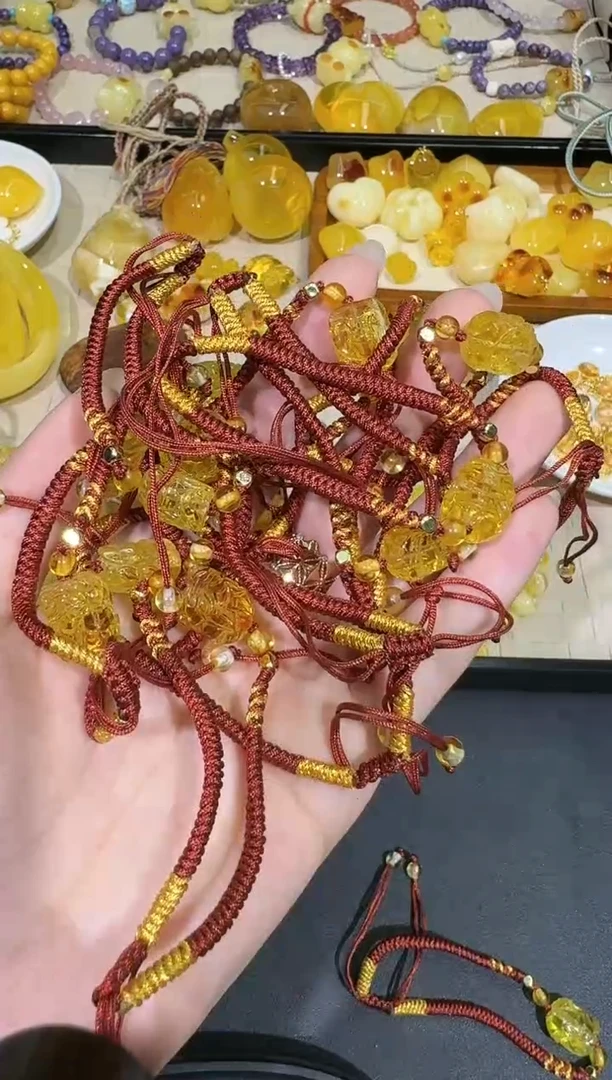 【闪购商品】琥珀手绳未镶嵌X0116-1195-58多样性一件