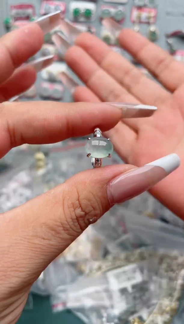 翡翠银S925镶嵌吊坠(不含链)、