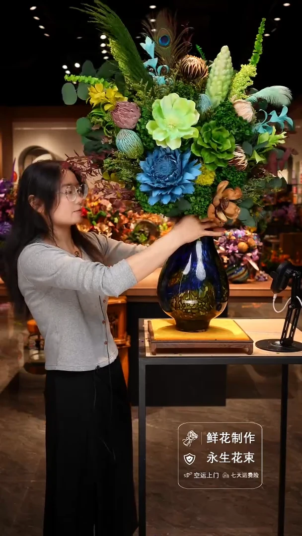 手工艺品琉璃手工花器花束空运包邮送货上门-以图片为准