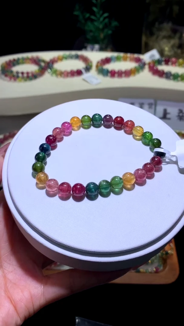 【闪购商品】碧玺手链未镶嵌【梦源珠宝】7m天然碧玺单圈手链