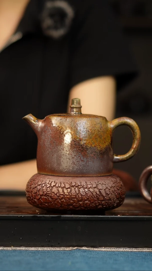 茶壶紫砂柴烧紫砂天青汉铎