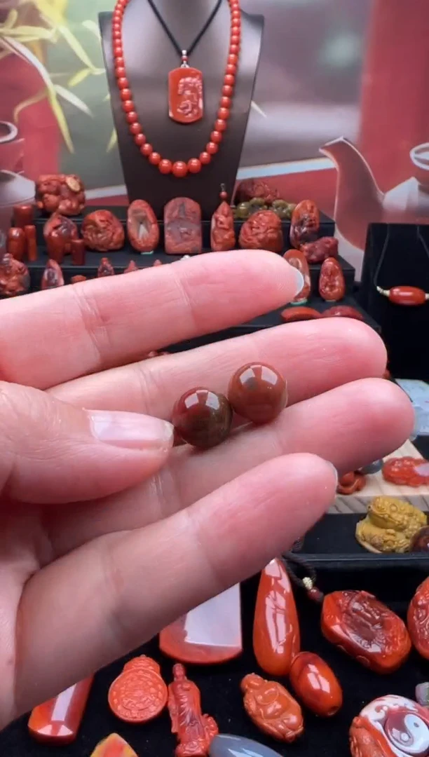 未镶嵌单珠南红玛瑙与**争单珠