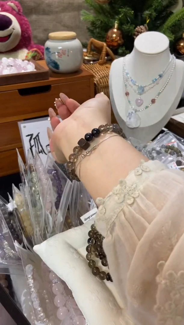 水晶手串未镶嵌孤品捡漏均匀瑕疵介意勿拍