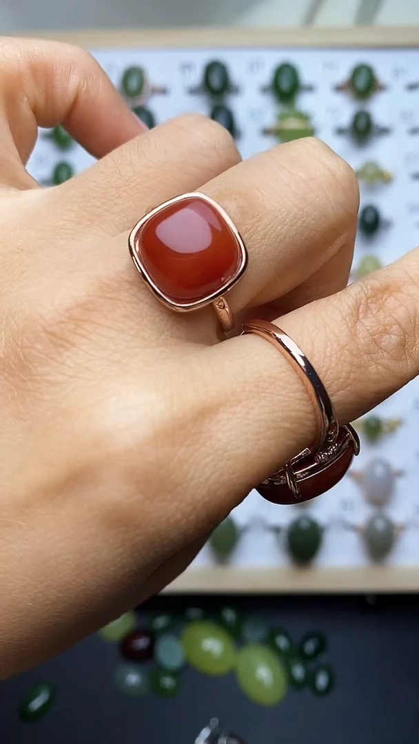 【闪购商品】南红玛瑙戒指银S925镶嵌1