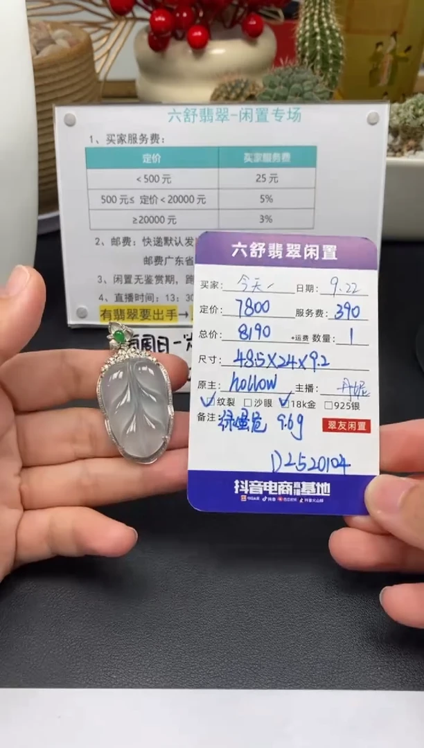 颈饰18K金镶嵌翡翠今***五D2520104