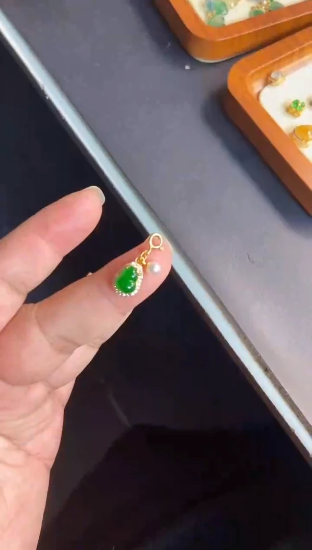 吊坠(不含链)银S925镶嵌翡翠1