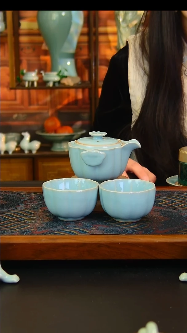 瓷片原矿汝瓷福利快客套，微瑕，简装