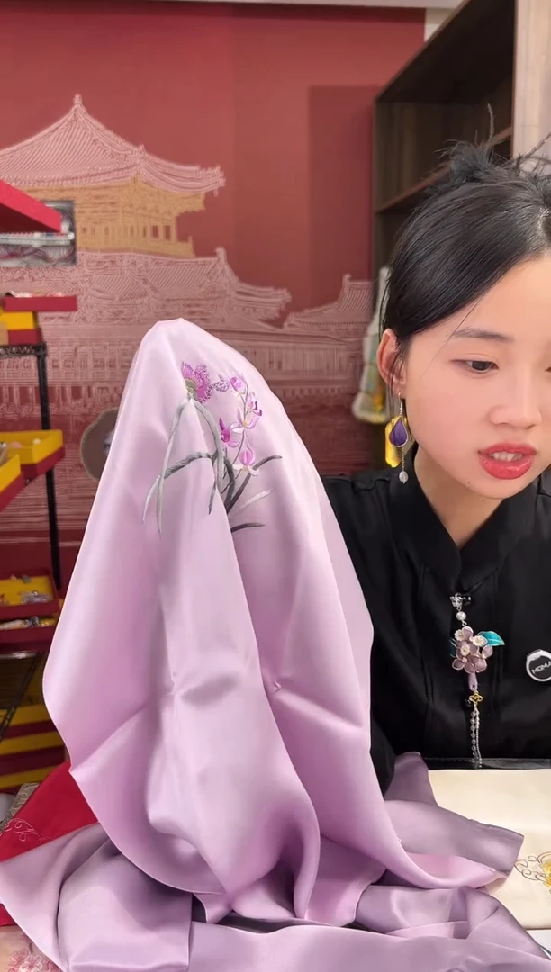 【闪购商品】刺绣苏绣100桑蚕丝大披肩