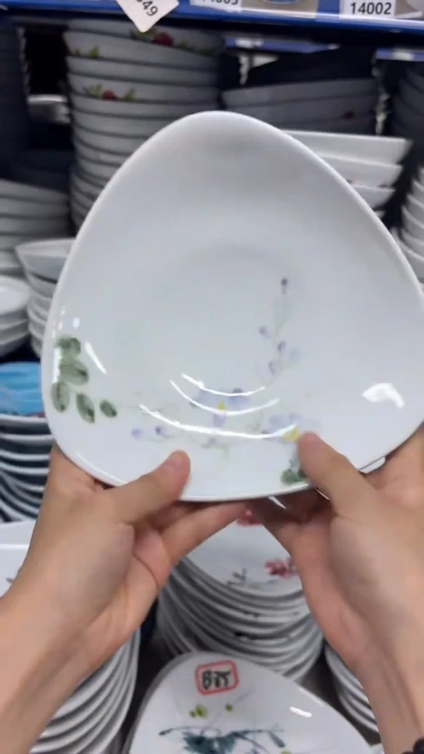 景德镇手绘釉中彩（食品级）三角盘