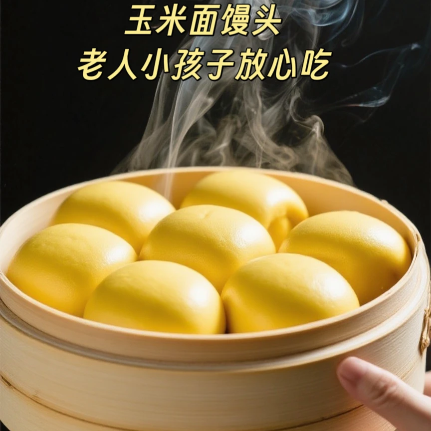 粗粮玉米馒头8个（400克）纯手工营养小学生儿童早餐面点顺丰次日达