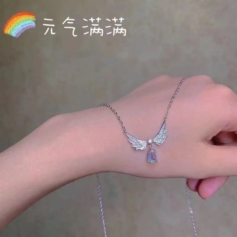 非金属项链 天使之翼翅膀项链女ins小众网红锁骨链学生