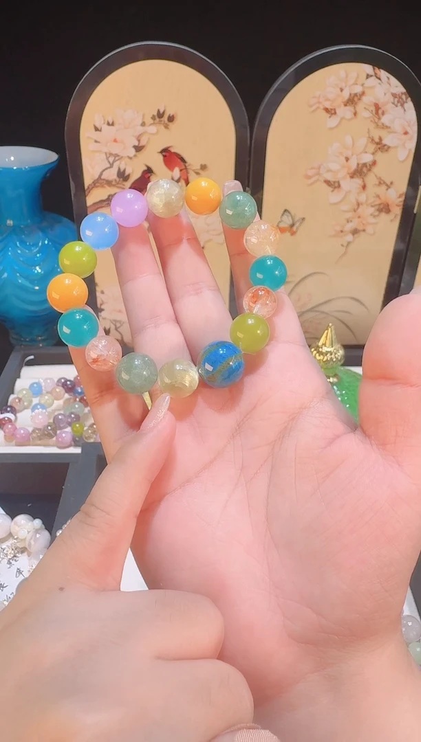 烟晶手链银S925镶嵌手串