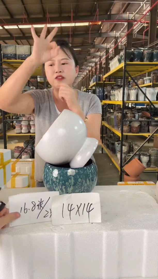 宜兴紫砂粗陶花盆盆14*14