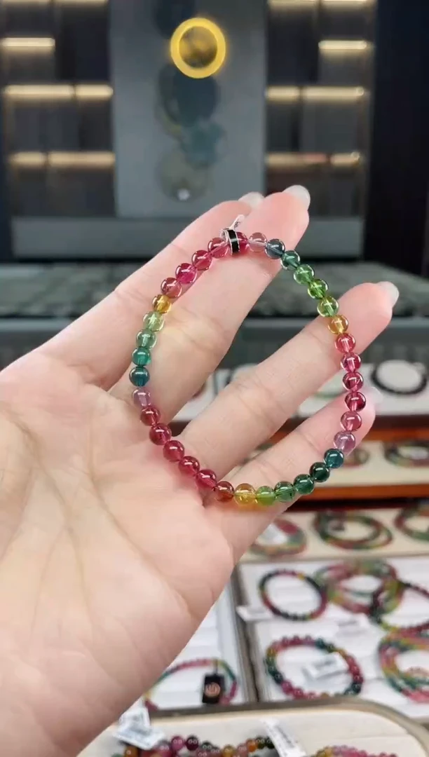 未镶嵌老矿碧玺单圈手串5mm+碧玺（多样性发一条）T