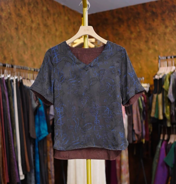 【沧海】新中式国风复古新款气质双面穿上衣女1072