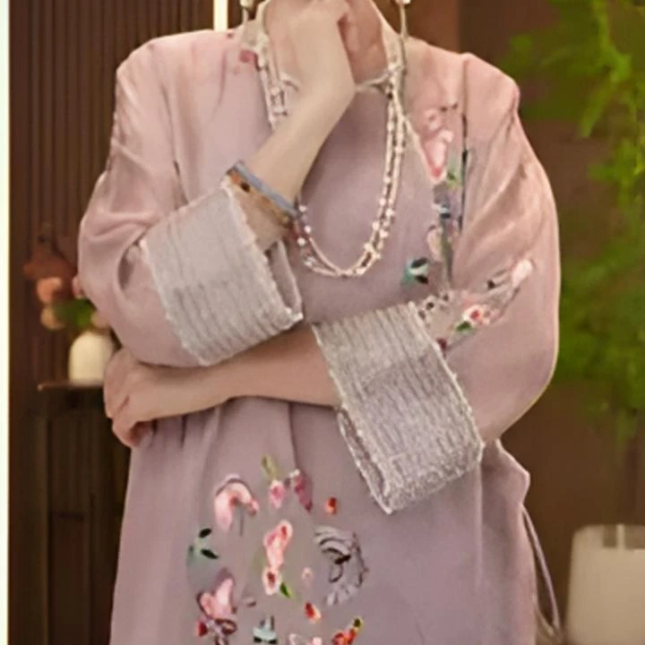 【紫锦霞】重工刺绣提花中式连衣裙2024B3149小妤