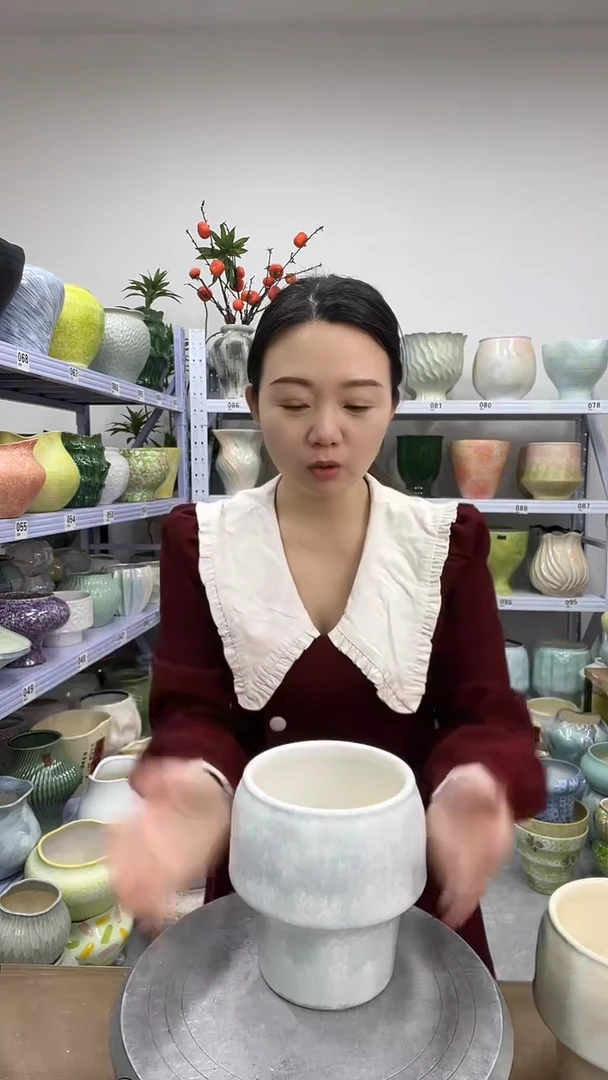 12.3陶瓷花盆直播链接高16      口12