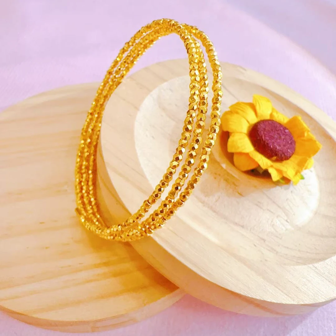 【福利专享】足金  实心三圈蹦迪珠手链 精工版 先鉴后发 证书字印