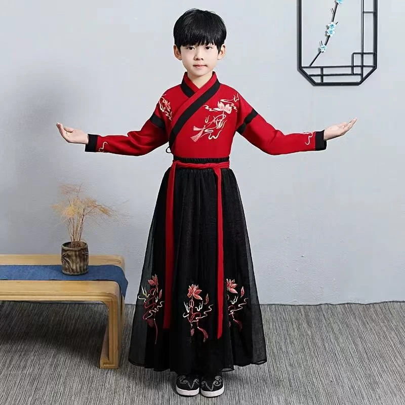 【断码清仓】男童汉服夏季薄款儿童古装国学侠客帅气中秋演出服男童