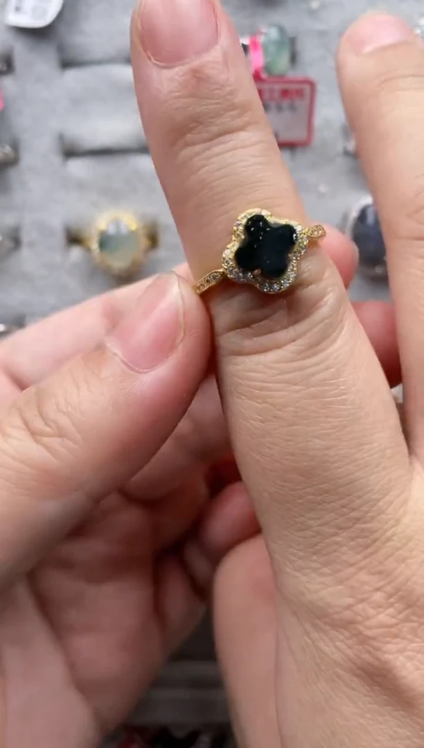 【闪购商品】翡翠戒指银S925镶嵌33333---7