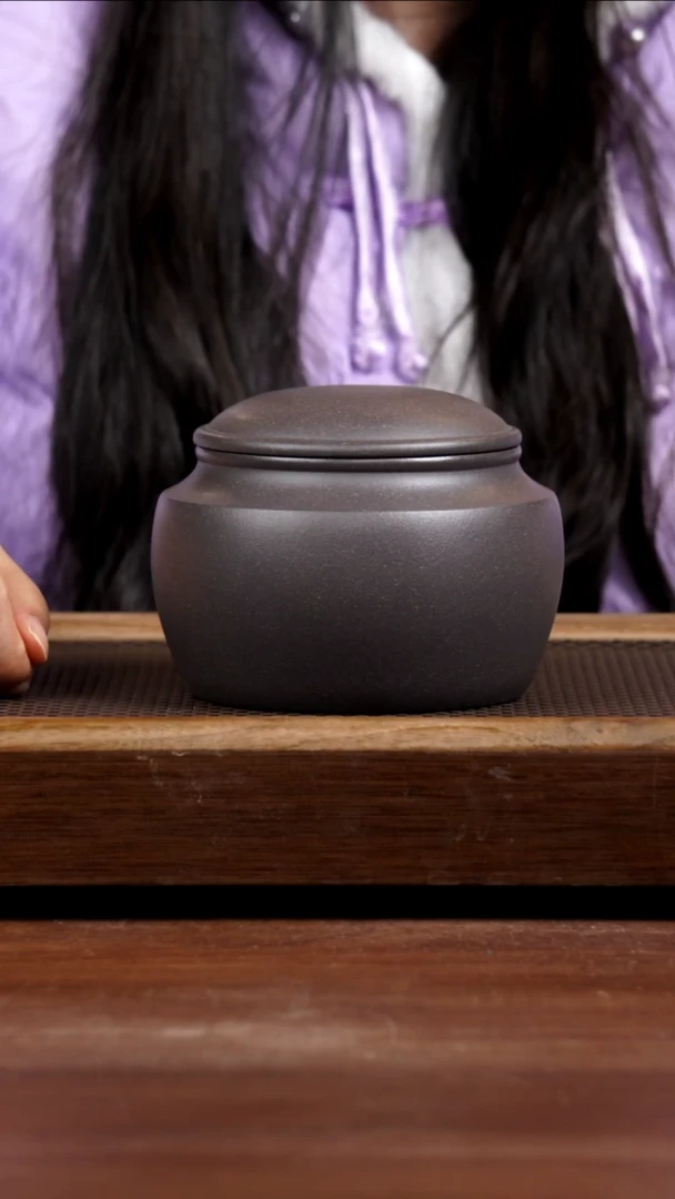 【闪购商品】紫砂茶壶天青茶叶罐350克