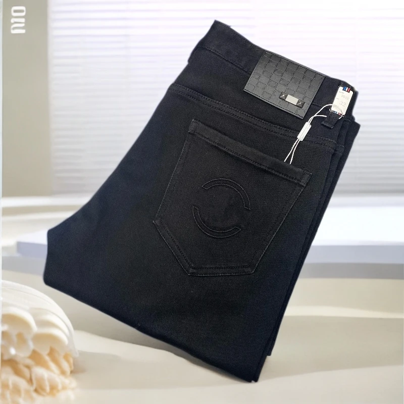 男士弹力秋冬舒适百搭牛仔长裤  黑8013