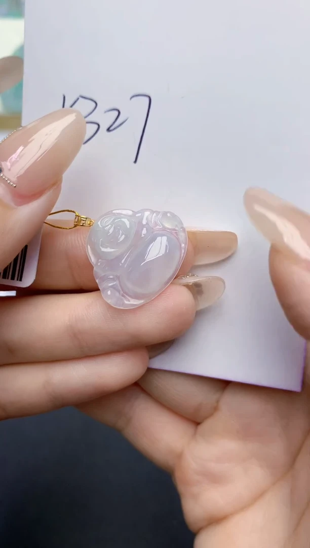 翡翠18K金镶嵌颈饰天然缅甸A货翡翠