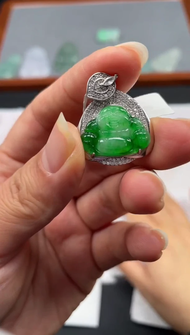 【闪购商品】定制翡翠银S925镶嵌01-18HDJT0127684