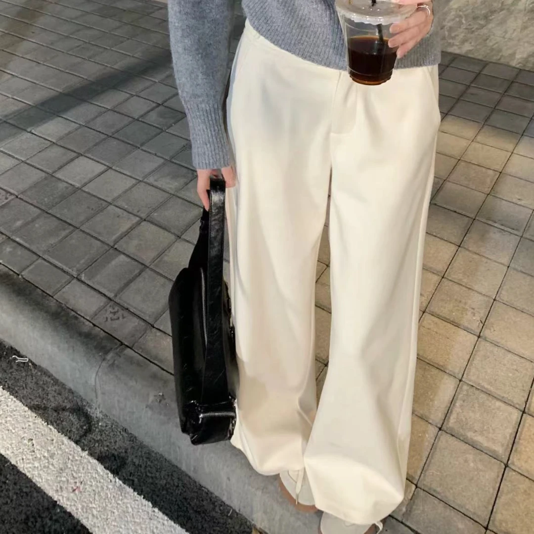 【芝士Cheese】拉腿一绝 高腰小众设计休闲细腻斜纹毛呢直筒裤