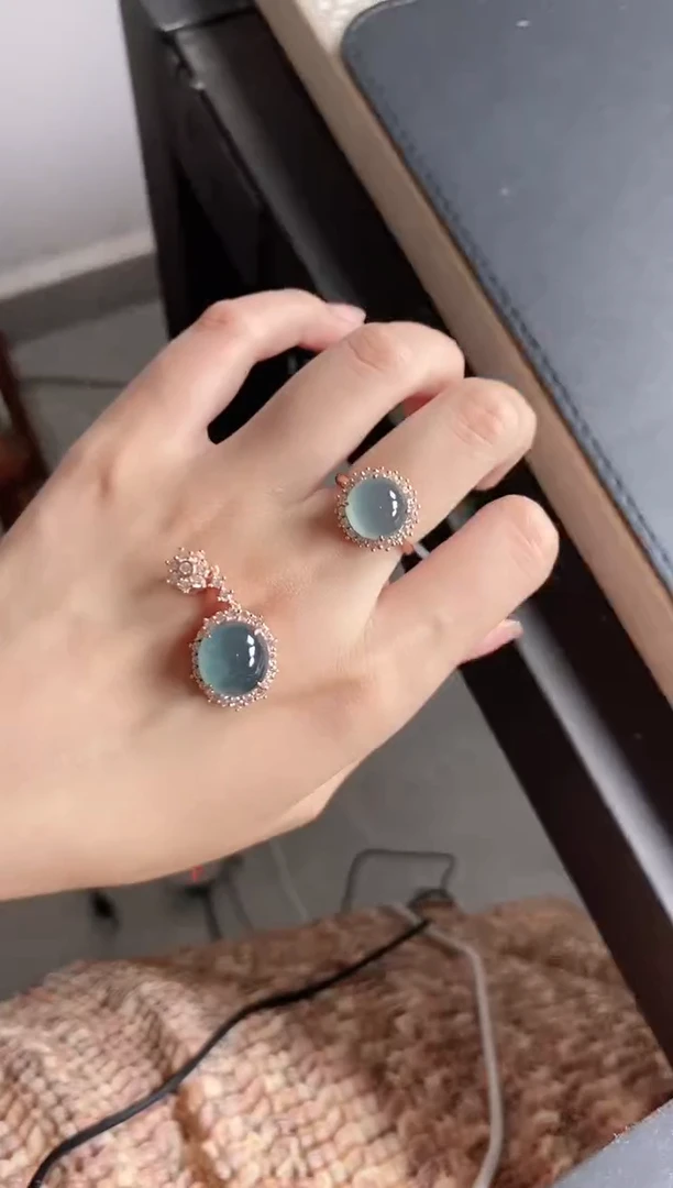 翡翠戒指银S925镶嵌51511