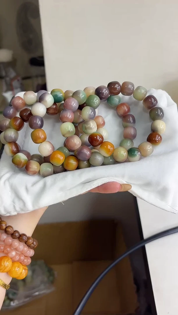 手串菩提根/象牙果沐s16紫美人葡萄冻干磨桶珠13*14mm手串