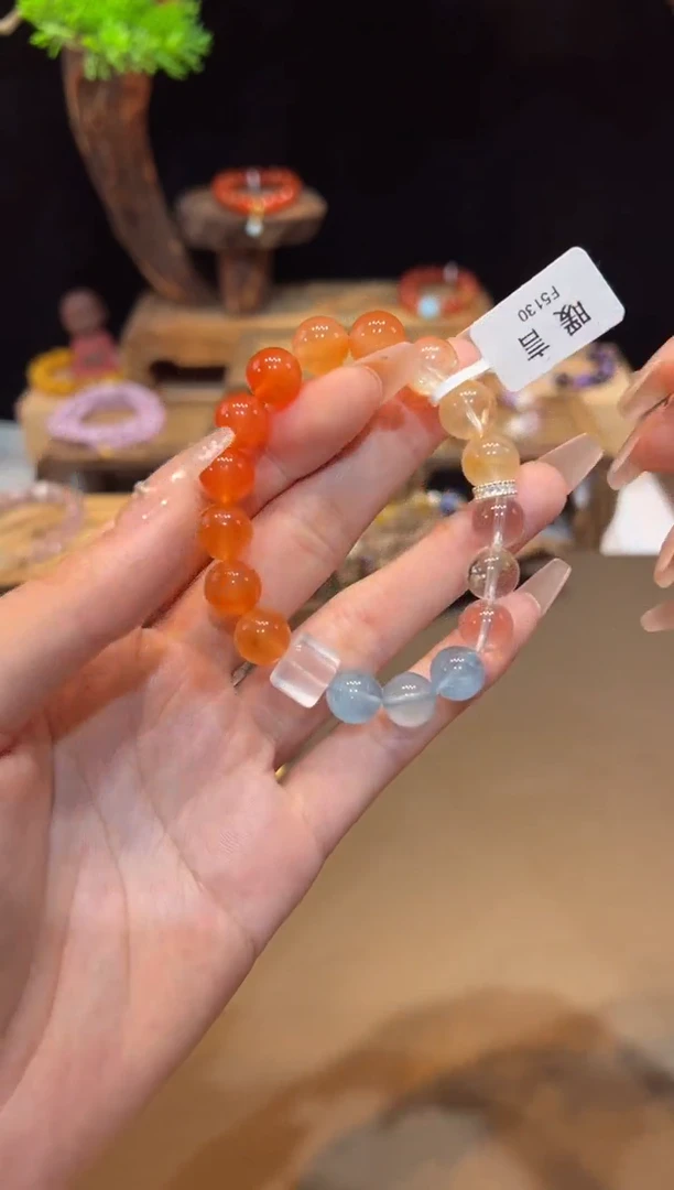 水晶手链银S925镶嵌手饰@@F5130