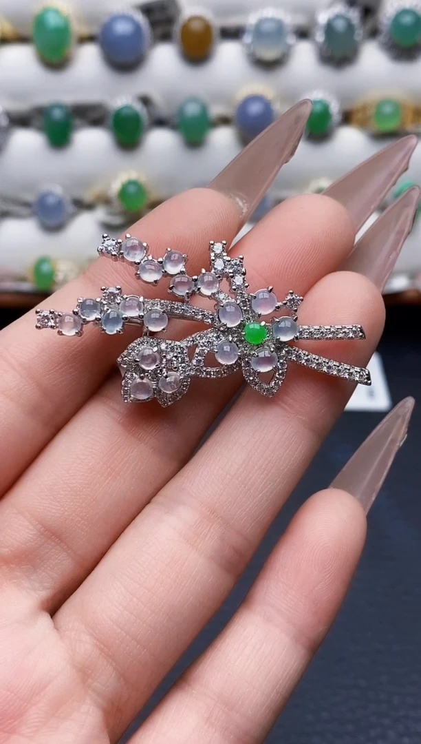 银S925镶嵌戒指翡翠0670