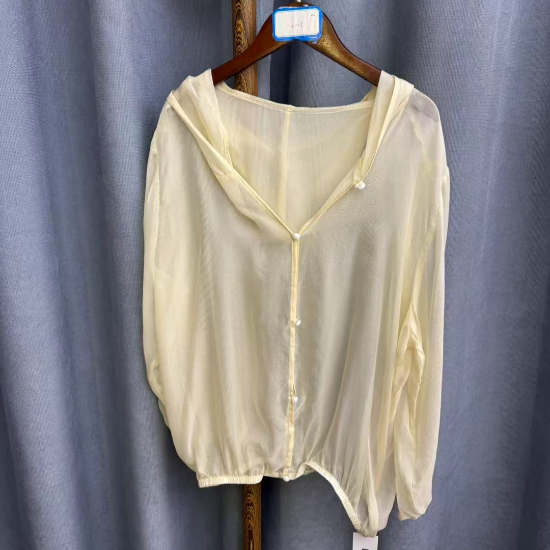 （瑕疵）2026春季新款时尚休闲百搭桑蚕丝防晒罩衫上衣女Z025