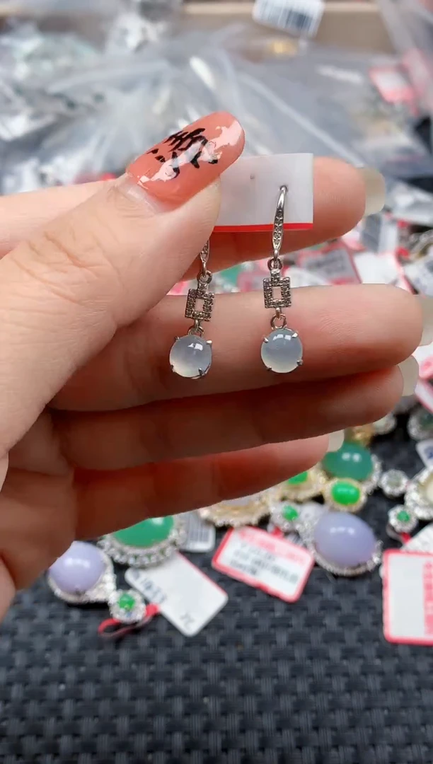 银S925镶嵌戒指翡翠天然A货缅甸翡翠