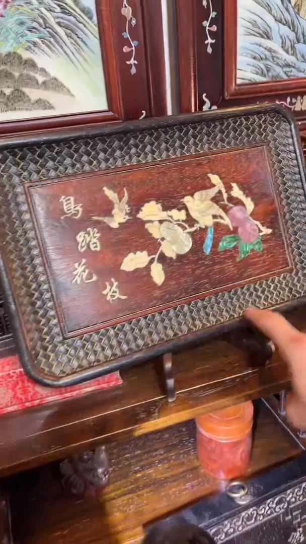 非洲紫檀（红花梨）36x24cm左右赏盘无底座