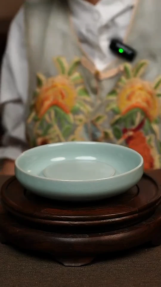 瓷片天青色壶承微瑕不带礼盒