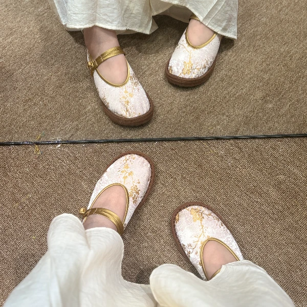 【金枝玉叶】新中式国风透气养脚女款千层底手工布鞋