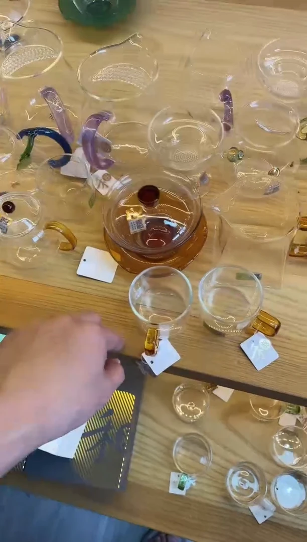 荷叶盖碗/琥珀色+瀚然茶海/琥珀色+清禾杯琥珀/一对