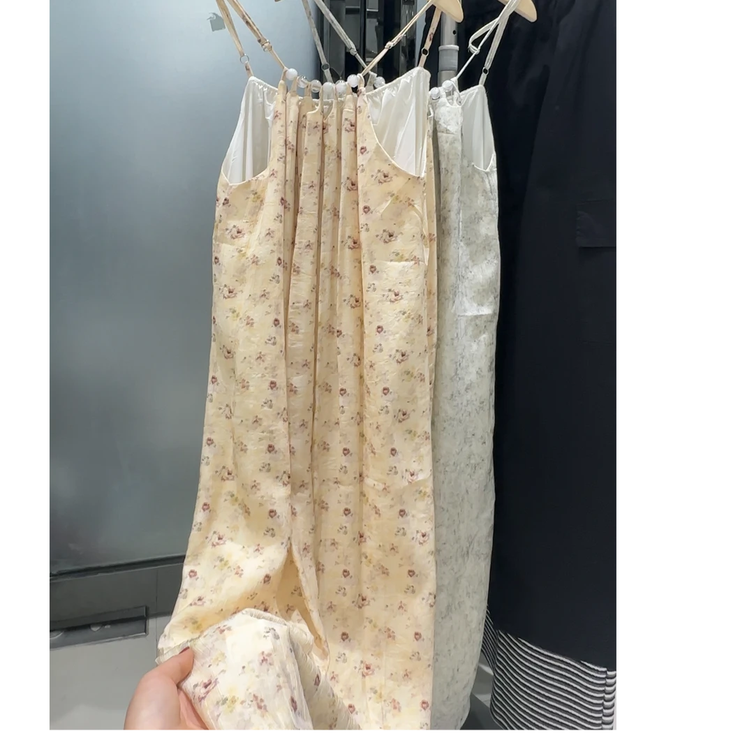 【李姑娘专属】时尚大码女装2490设计感碎花吊带连衣裙