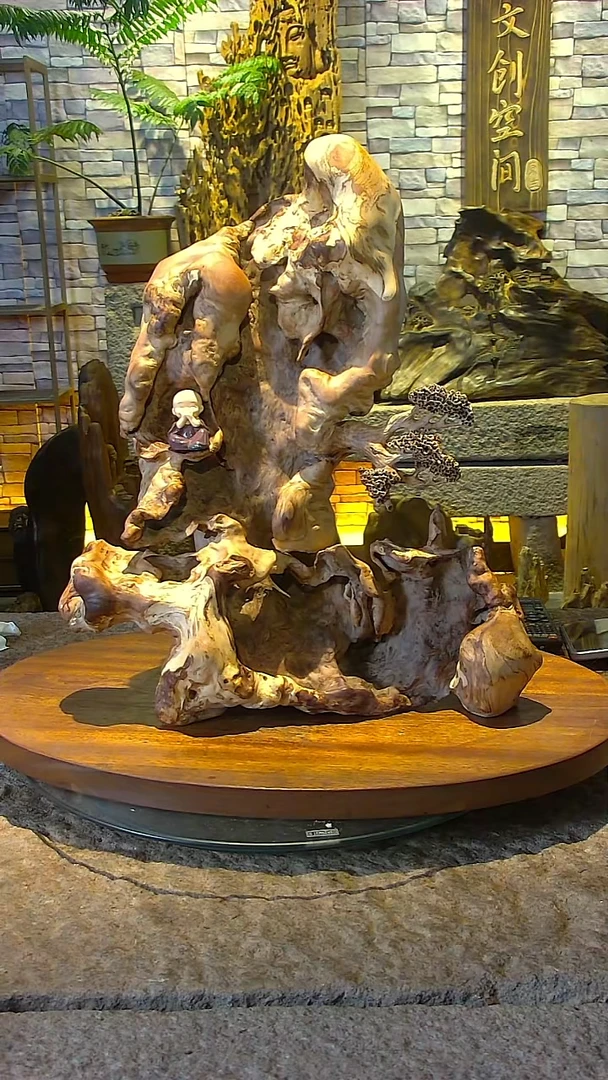 木乌珠木木山水摆件