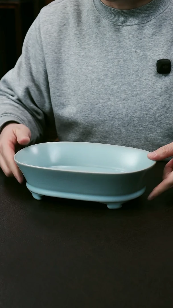 【闪购商品】盘汝官窑香灰胎水仙盆28