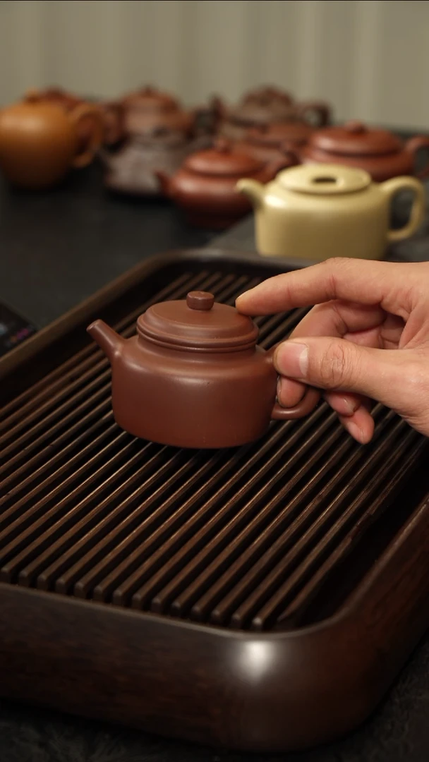 茶壶紫砂台西黑紫泥德钟壶160cc