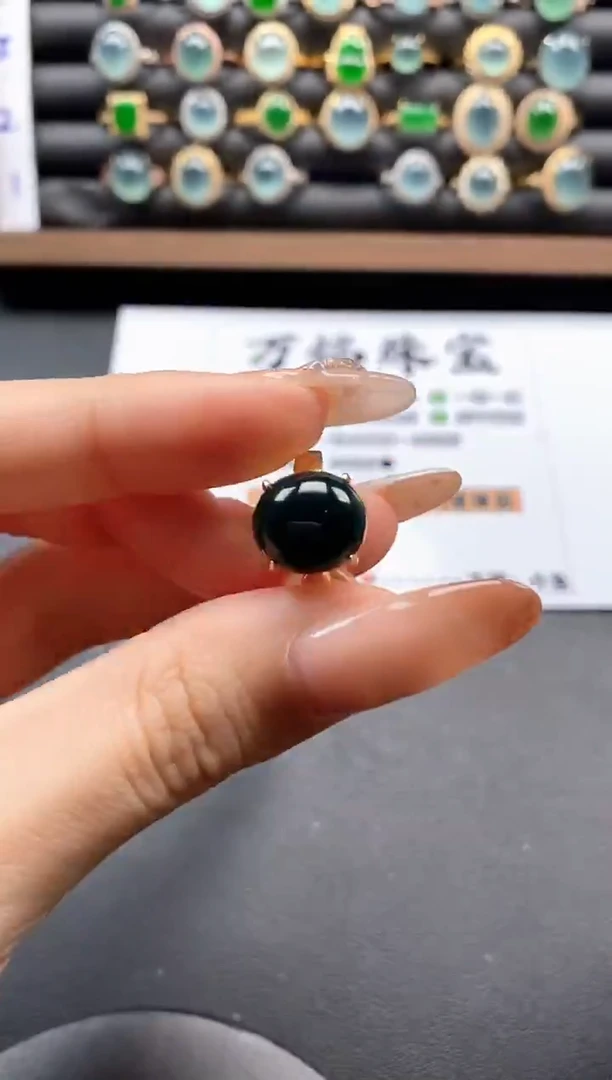 银S925镶嵌戒指翡翠51511