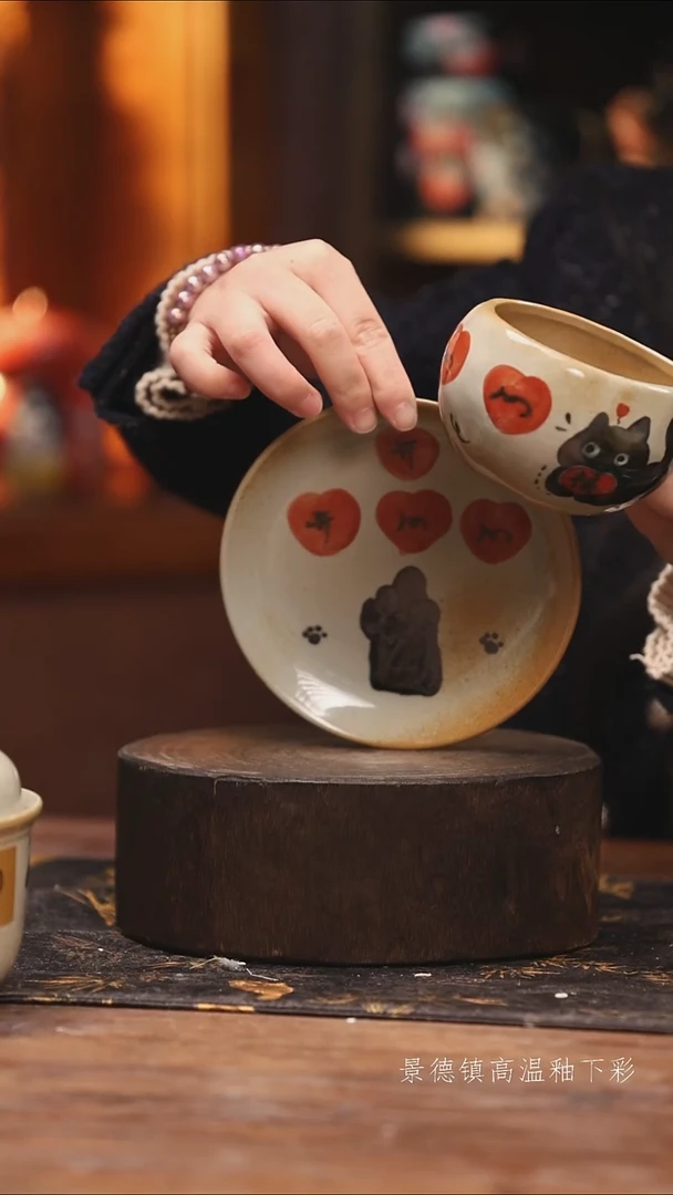 陶瓷景德镇高温釉下手绘陶瓷@L501@